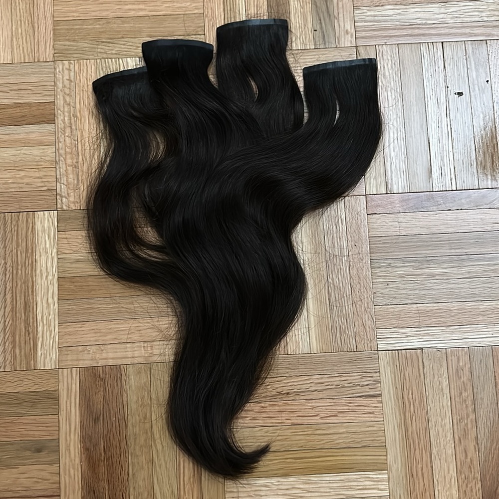 COPY - 100% Remy Human Hair brand: Cashmere Hair *seamless* dark brown extensio…